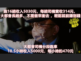 大都會長趟多。不需衝來衝去 ，輕鬆就能賺到錢。